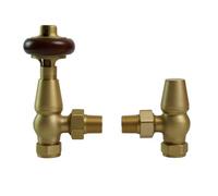 Right Radiators Traditional Antique Design Trv Thermostatic Brass Angled Radiator Valves Pair Brushed Brass