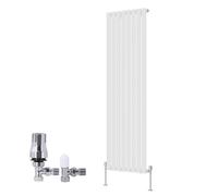 Right Radiators Vertical Single Flat Panel Rads Designer Radiator 1800X544mm White With Angled Trv Thermostatic Valve