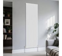 Right Radiators Vertical Single Oval Column Rads Designer Radiator 1800X590mm White