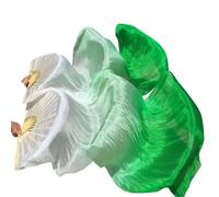 Right Silk Belly Dance Fan Veil Women Long Fans Veils For Praise Dancing Performance