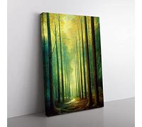Right Through The Forest Canvas Print for Living Room Bedroom Home Office Décor, Wall Art Picture Ready to Hang, 76x50 cm (30x20 Inch) CAN3020-V1022-CK-3825