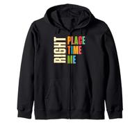 Right Time Growth Mindset Affirmation Positivity Zip Hoodie