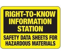 Right to Know Information Station & Compliance - OSHA & ANSI Compliant Hazard & Warning Metal Tin Sign, Info for Workplaces, Tin Construction, Ensures Regulatory Compliance 16x12 Inch