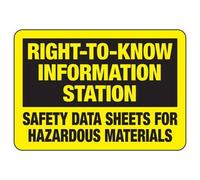 Right To Know Information Station Safety & Compliance OSHA & ANSI Compliant Chemical Hazard & Chemical Warning Metal Sign - (Aluminum) 16 inch x 12 inch