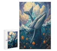 Right Whale 1000 Piece Jigsaw Puzzles All Ages Paisaje Edificio Jigsaws Evening Wind-Down Activity Challenging Home Decor Stress Relief 1000 PCS