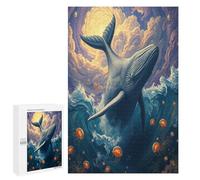 Right Whale 1000Pc Jigsaw Puzzles Adults Children Paisaje Edificio Jigsaws Post-Retirement Leisure Challenging Puzzle Great Gift Seniors Stress Reliever 1000 PCS