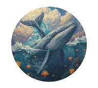 Right Whale 120 Piece Round Jigsaw Puzzle Wildlife Animal Shape Premium Brainteaser Puzzle Relaxing Activity Home Decor Gift Educational Challenging 120 PCS