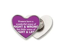 Right Wrong Left Right Drive Heart Metal Pin Brooch Clip Love