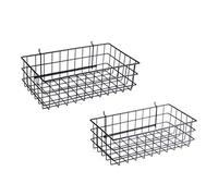 RightArrange Pegboard Basket Set of 2 - XLarge + Large Size Basket, Black - Hooks to Any Peg Board - Organize Tools, Workbench, Accessories, Garage Storage - Wall Organizer Attachments