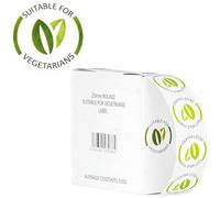 RightBuy - Vegetarian Food Storage Labels - 1000 Labels, 25mm - Preprinted Stickers for Meal Prep, Leftovers & Buffets - Easy-Peel & Removable - Identify Vegetarian Dishes for Restaurants & Catering