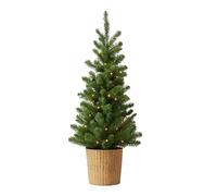 rightclick 3ft Artificial Christmas Tree with Lights - Battery Operated, Pre-Lit with 60 LEDs, Potted, Timer, Indoor/Outdoor Use - Easy Setup Holiday Décor