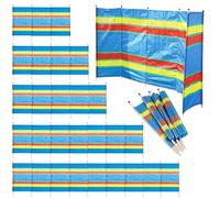 rightclick 4 Pole Beach Windscreen Privacy Beach Windbreaker Lightweight & Portable Screen For Outdoor Caravan Camping Festival Holiday Picnic Beachside Windbreak (4 Pole)