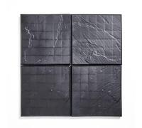 rightclick 4pk Black Stomp Easy Instant Garden Paving Tile | Square Stomp Stone Tile | Plastic Patio Block Stepping Stones | Stepping Stone Tiles for Home, Garden & Walkway, Easy to Clean. (30x30cm)