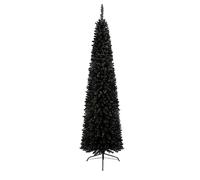 rightclick 7.2ft Black Artificial Christmas Pencil Pine Tree 570 Branch Tips PVC Metal Stand Decorative Pencil Tree for Holiday Christmas Party Home and Office Decoration
