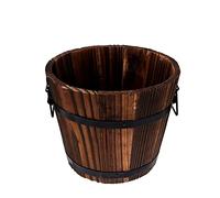 rightclick Antique Design Wooden Barrel Planter, Garden Half Barrel Planter, Indoor/Outdoor Wooden Plant Pot, Multipurpose Large Planter For Patio/Entrance/Living Room(38 X 30cm) Brown