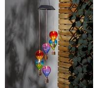 rightclick Hanging Hot Air Balloon Mobile Solar Lights | Hanging Hot Air Balloon Solar Lantern | Multicolor Stain Cool Fiesta Realistic Flame | Solar Powered Lantern Hanging Lights for Garden/Outdoor