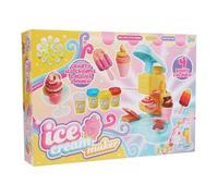 rightclick Ice Cream Maker Play Set for Kids - Create Pretend Ice Creams, Lollies, Waffles & Sundaes with 4 Dough Colours, Cones, Moulds & Tools, Non-Toxic Creative Play Set
