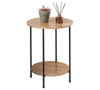rightclick Modern Oak Side Table Small Round Plant & Coffee Table Rustic Sofa Side Table Round Table Rustic Coffee Table 45 x 45 x 56.8cm