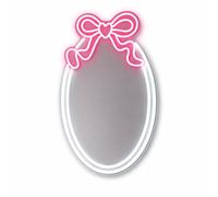 rightclick Neon Sign LED Light Up Mirror - Kids Mirror for Bedroom, Wall Mirrors Pink Neon Bedroom Sign, Wall Art & Home Decoration. Birthday Girl Decor