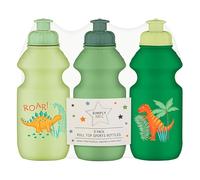 rightclick Small Water Bottle - Kids Pull Top Sports Bottles, Reusable Boys Drinks Bottle for School, Refillable Girls Water Bottles, No Spill Toddler Water Bottle (Dinosaurs)