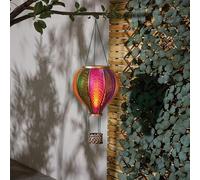 rightclick Solar Light Hanging Extra Large Hot Air Balloon Hanging Hot Air Balloon Solar Lantern Stain Cool Fiesta Realistic Flame Solar Powered Lantern Hanging Lights for Garden/Outdoor (Multi)
