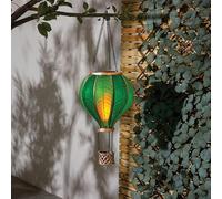 rightclick Solar Light Hanging Extra Large Hot Air Balloon Hanging Hot Air Balloon Solar Lantern Stain Cool Fiesta Realistic Flame Solar Powered Lantern Hanging Lights for Garden/Outdoor (Green)