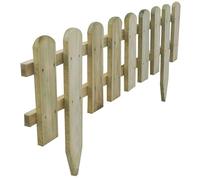 rightclick Wooden Picket Fence Garden Edging - Freestanding Decorative Fence Panels for Lawn, Flower Beds, and Patio Landscaping, Garden Edging for Lawn, Garden Fence Edging (Pack of 2)