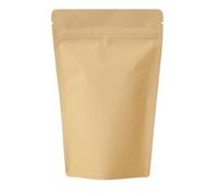 RIGHTPAK Kraft Paper Stand Up Pouches 200 Pieces 16cm x 23cm, Heat Sealable Tear Notch Food Storage Bags