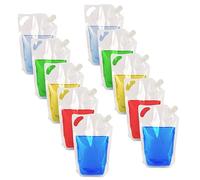 Rightpak Spout Pouches 100 Pieces 1 Litre with Handle Leak Proof Bags for Liquid Storage, Durable Plastic Flasks with Screw-on Caps, Concealable Smell Proof