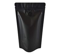 Rightpak Stand Up Pouch with One Way Degassing Valve 25 Pieces 38cm x 55cm, Coffee Bean Bags Tear Notches Resealable