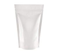 Rightpak Stand Up Pouches 50 Pieces 30cm x 50cm, White Shiny Heat Sealable Tear Notches Smell Proof for Food Storage with Ziplock