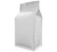 RIGHTPAK White Matt 200 Pieces 14cm x 21cm Flat Bottom Stand Up Pouches Resealable Zipper and Tear Notch for Food Packaging