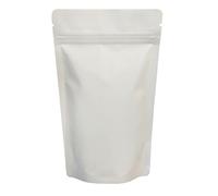 RIGHTPAK White Matt Stand Up Pouches 200 Pieces 16cm x 23cm, Resealable Ziplock Seal Bags, Tear Notch Smell Proof for Food Packaging