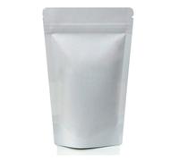 Rightpak White Paper Stand Up Pouches 200 Pieces 11cm x 17cm, Food Storage Packaging Heat Resealable Zipper Lock Smell Proof Bags
