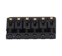 Rigid Bridge Top Loading Bridge Electric Guitar Bridge 6 String 65mm Shiny Metal Guitar Rigid Fixed Bridge Replacement (Black)