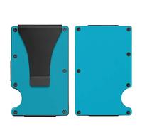 Rigid Metal Wallet for Men Minimalist Slim Wallet RFID Blocking Front Pocket Credit Card Cases with Money Clip (Sky Blue,L8.5xW5.4xH0.8cmL3.35 xW2.13 xH0.31)