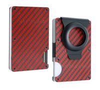 Rigid Metal Wallet Slim Minimalistic Front Pocket Design Aluminum Alloy Card Holder RFID Blocking Wallet for Women Men (Red #3,L8.5xW5.4xH0.8cmL3.35 xW2.13 xH0.31)