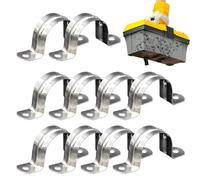 Rigid Pipe Clamp - Stainless Steel U Pipe Straps, Two Hole Pipe Clamp, Pipe Clamping Clamps, Durable Metal Fixing Tool, Industrial Support Kit | Safe Installation for Plumbing Projects
