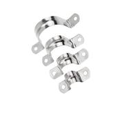 Rigid Pipe Strap Clamp,20 Pieces 304 Stainless Steel Pipe Clips16 20 32 50mm Two Hole Strap U Bracket Tube Strap Tension Clips for Pipe Fixing,for Fixing Bracket of Water Pipe and Gas Pipe.