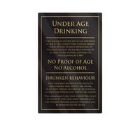 Rigid S/A Gold/Black Under Age Drinking Sign 260x170mm (Each)