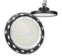 RIGIDON 1 Pack 100W UFO Led High Bay Light, 10000LM 6000K White, Industrial Pendant Ceiling Lights for Garage, Factory, Warehouse, Gym, Workshop, IP65 Waterproof