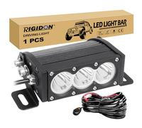 RIGIDON 1 Pcs 6 inch 30W Single Row Car Led Work Light Bar With 12V Wiring Harness Kit, Spot Lights for Off road Truck SUV UTE ATV 4x4 Boat, Driving Lamp, 6000K White Fog Lamp