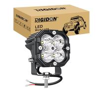 RIGIDON 1 Pcs Square Mini Led Work Light, 3 inch 30W Spotlight, 3000 lumen 12V 24V Outdoor Driving Lamp for Car Off road Boat Truck 4x4 SUV ATV Tractors Excavator Motorcycle, Fog Lamp, 6000K White