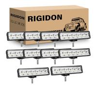 RIGIDON 10PCS 18W 6Inch Mini Slim LED Work Light Bar, Single Row Spot Light
