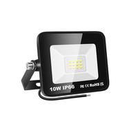 RIGIDON 10W LED Flood Light Outdoor 1000LM Super Bright Outdoor Lights 6000K Daylight White IP66 Waterproof Security Lights for Garden, Garage, Yard, Sports Ground, Patio (White, 10W)