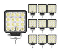 RIGIDON 10x square led work light 4inch 48W spot driving fog lamp 12V 24V | For Car Off road Truck SUV ATV UTE 4x4 vehicle Tractor Excavator Boat, Waterproof, 6000K white, Auxiliary light, spotlight