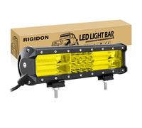 RIGIDON 12 Inch 180W Amber Light Bar, Triple Row Flood Spot Combo 18000LM LED Light Bar Waterproof Driving Boat Road LED Work Light for ATV UTV Truck