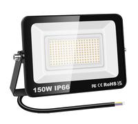 RIGIDON 150W 15000LM LED Floodlight Outdoor, 4000K Warmwhite Security Light | Outside Walllight, Super Bright, IP66 Waterproof, Garden Flood light for Garage, Yard, Sports Ground, Patio, Pathway Porch