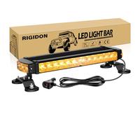 RIGIDON 15Inch 30 LED Rooftop Emergency Strobe Lights Bar, Double Side Flashing Safety Warning Beacon Light with Magnetic Base for Snow Plow, Trucks, Construction Vehicles(Amber)
