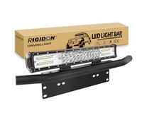 RIGIDON 18 inch Tri Row 7D 252W Car Led Light Bar With Licence Number Bumper Plate Mounting Bracket, 12V 24V Fog Lights For Off road Truck SUV UTE ATV 4x4, Driving Work Lamp, 6000K White